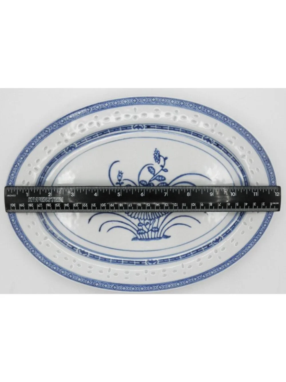 Jingdezhen China Rice Eye Grain Chrysanthemum Serving Platter and Serving Bowl